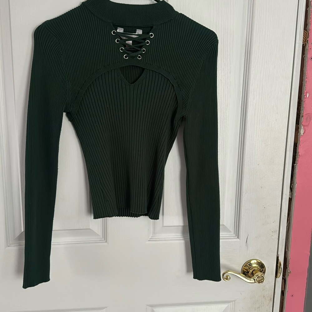 dark green ribbed tee